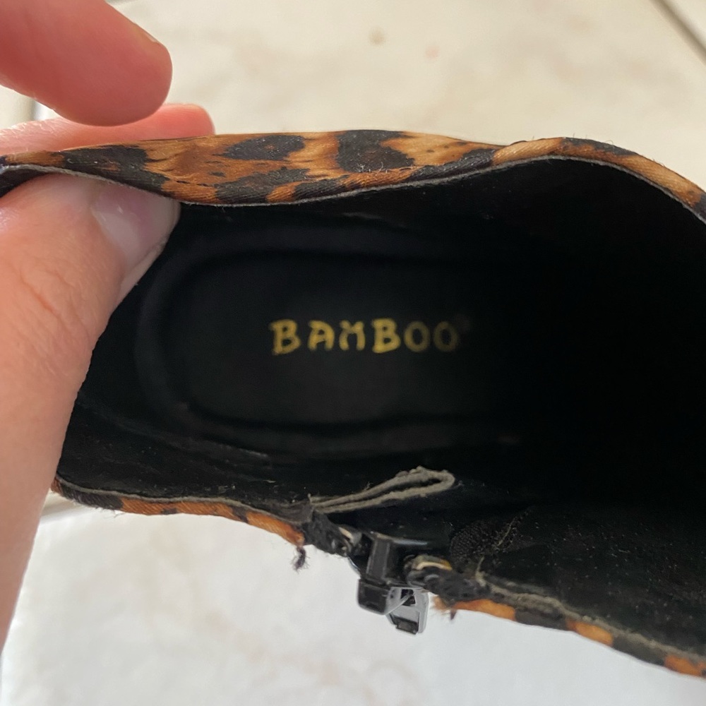 Bamboo Platform Leopard Print Booties - image 3